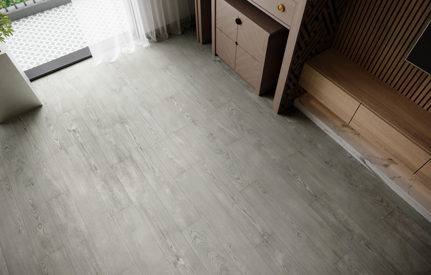 Кварцвиниловый SPC ламинат Art East Art Stone Ясень Кардифф 157-ASP 1220×183×6 фото в интерьере